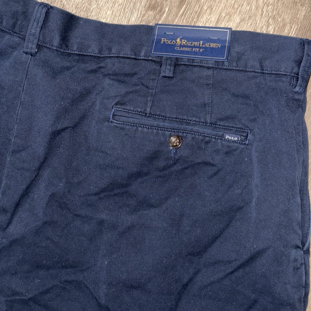 NWT Polo Ralph Lauren Classic Fit 6" Chino Shorts Men's 40 Navy Blue Cotton
